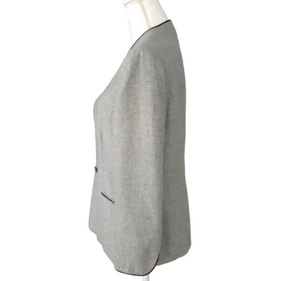 Diane Von Furstenberg Vintage Gray Wool Blend Blazer Size 10 - Picture 4 of 13